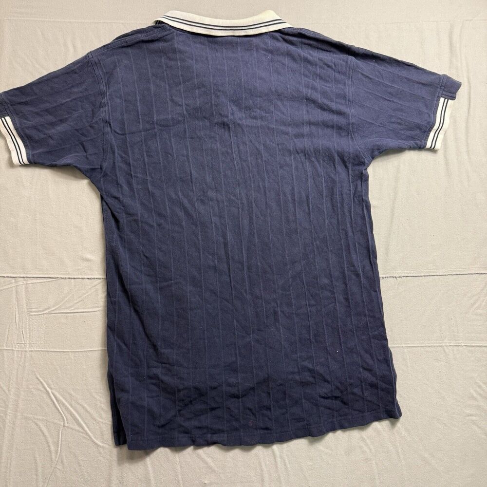 Vintage Detroit Tigers Polo Shirt 1990s XL Fit Blue MLB Baseball Stitches Brand - Picture 7 of 7
